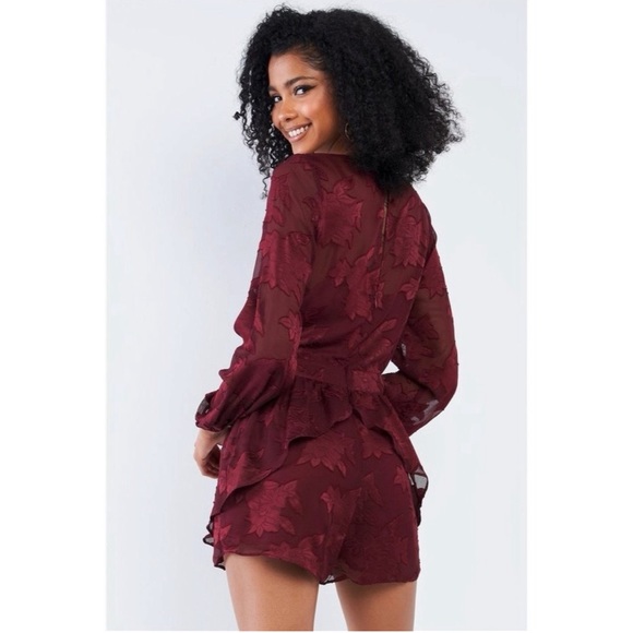 Sugarlips Cabernet Floral Lace Romper S - Picture 3 of 11